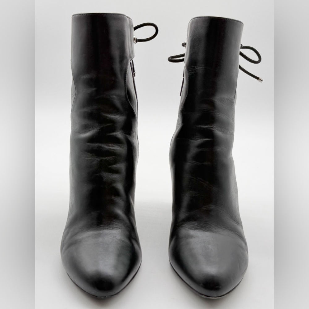 Christian Dior Stellar Ankle Boots Black Leather Studded Accent Heels EU 38 US 8 - Picture 2 of 14